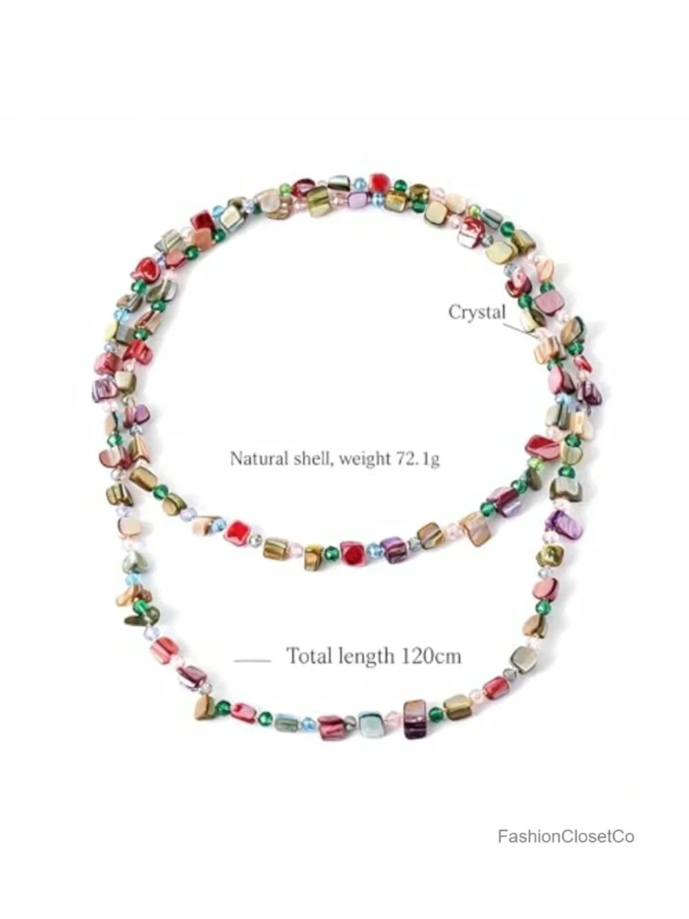 Boho Handmade Irregular Beaded Long Necklace Chunky Statement Jewelry